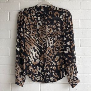 Dolce Vita Leopard Print Silk Blouse